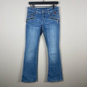 Harley-Davidson Womens Motorcycle Jeans Size 4 Studded Zipped Boot Cut Denim